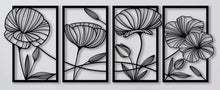 Load image into Gallery viewer, Lotus Metal Wall Decoration Splicing Set Of Four Pieces With Stereoscopic Lines Decordovia
