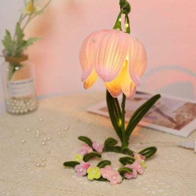 Artificial Lily Night Flower Small Table Lamp Decordovia