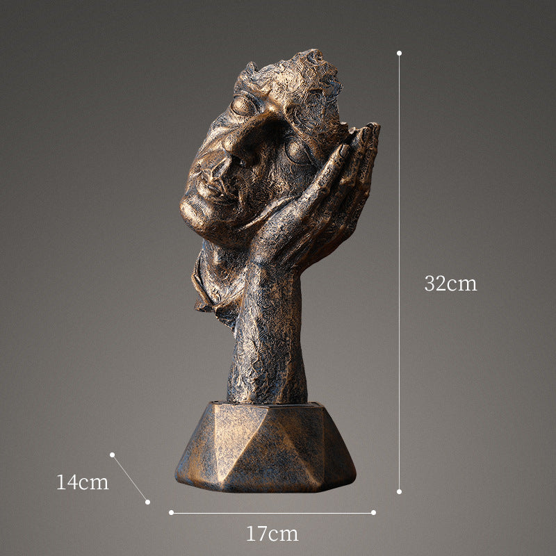 Creative Head Thinker Resin Statue Sculpture Figurine Ornament Decordovia