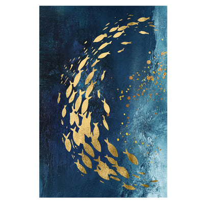 Ocean Blue Goldfishes Decorative Frameless Wall Art Canvas Oil Print Decordovia