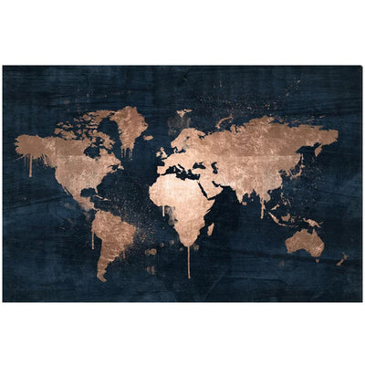 World Map Decorative Frameless Wall Art Canvas Oil Print Decordovia