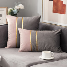 Load image into Gallery viewer, Metallic Pin-Stripe Velvet Sofa Throw Pillow Cover Decordovia
