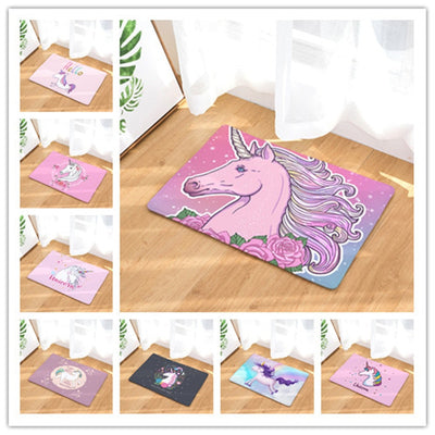 Cute Cartoon Unicorn Personality Themed Non-Slip Rubber Indoor Mat Decordovia