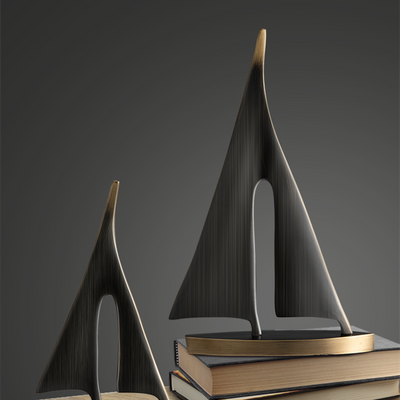 Sculptured Model Vintage Luxury Sail Boat Decorative Ornament Decordovia