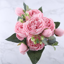 Load image into Gallery viewer, 5 Head Artificial Roses Flower Bouquet with Stem_Room Decor Interior Design Accessories Online Store_Decordovia
