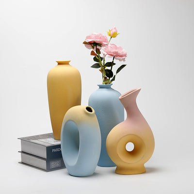 Ceramic Living Room Home Décor Flower Vase Arrangement Decordovia
