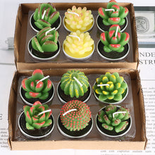 Load image into Gallery viewer, 12-Pcs Smokeless Aromatherapy Handmade Succulent Cactus Candles Decordovia
