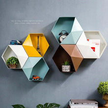 Load image into Gallery viewer, Mini Hexagonal Combination Floating Wall Storage for Living Room_Room Decor Interior Design Accessories Online Store_ Decordovia
