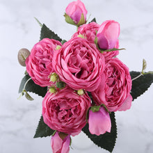 Load image into Gallery viewer, 5 Head Artificial Roses Flower Bouquet with Stem for Vases Decordovia
