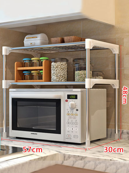 Kitchen Cabinet Microwave Organizer Rack_Interior Design Accessories Online Store_Decordovia
