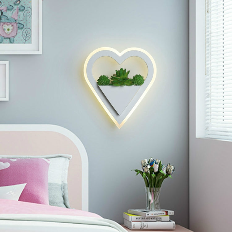 Indoor Artificial Plant Corridor Heart LED Room Wall Lamp Scones Decordovia