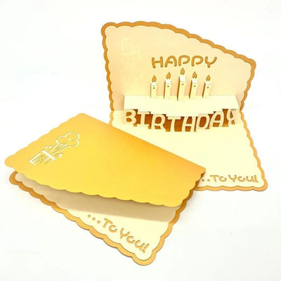 3x DIY Handmade Happy Birthday 3D Pop-up Folding Gift Greeting Cards Decordovia