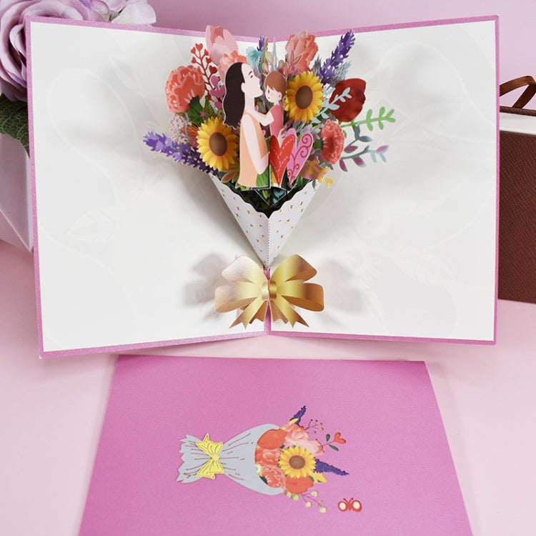 2x DIY Handmade Mother's Day Flower 3D Pop-up Folding Greeting Cards Decordovia
