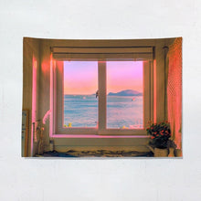 Load image into Gallery viewer, Ocean View Window Backdrop Wall Hanging Tapestry for Bedroom Decordovia
