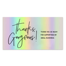 Load image into Gallery viewer, 120PCS Rainbow Holographic Thank You Small Business Greeting Cards Decordovia
