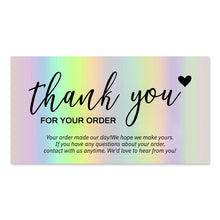 Load image into Gallery viewer, 120PCS Rainbow Holographic Thank You Small Business Greeting Cards Decordovia
