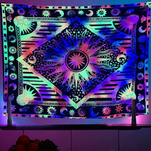 Load image into Gallery viewer, UV Light 3D Mandala Emitting Neon Hanging Tapestry Decordovia
