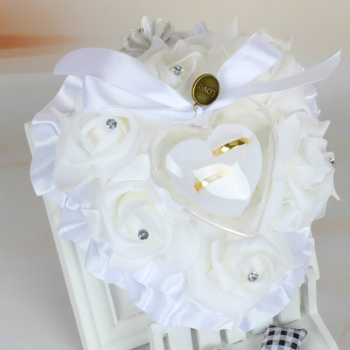 Wedding Rose Heart Ring Bearer Pillow Decordovia