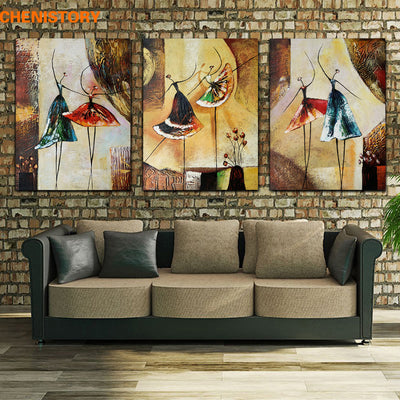 Ballet Girl Abstract Decorative Frameless Wall Art Canvas Oil Print Decordovia