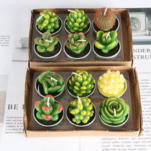 Load image into Gallery viewer, 12-Pcs Smokeless Aromatherapy Handmade Succulent Cactus Candles Decordovia
