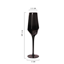 Load image into Gallery viewer, Black Elongated Stemmed Hexagonal Geometric Champagne Glass Flutes Decordovia
