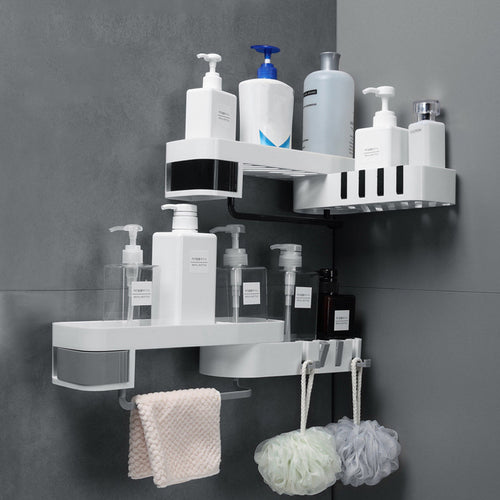 Wall Mounted Bathroom Corner Shelf Shower Caddy Swivel Organizer Rack Decordovia