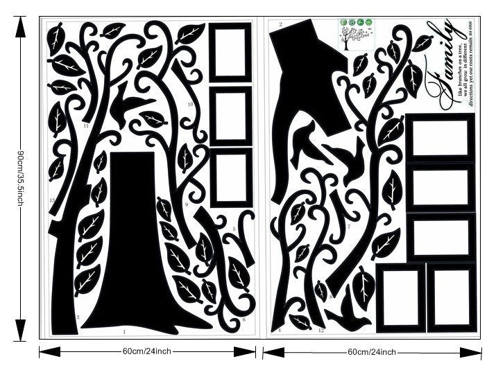 Family Tree Memorative Decorative Wall Art Sticker Decal Decordovia